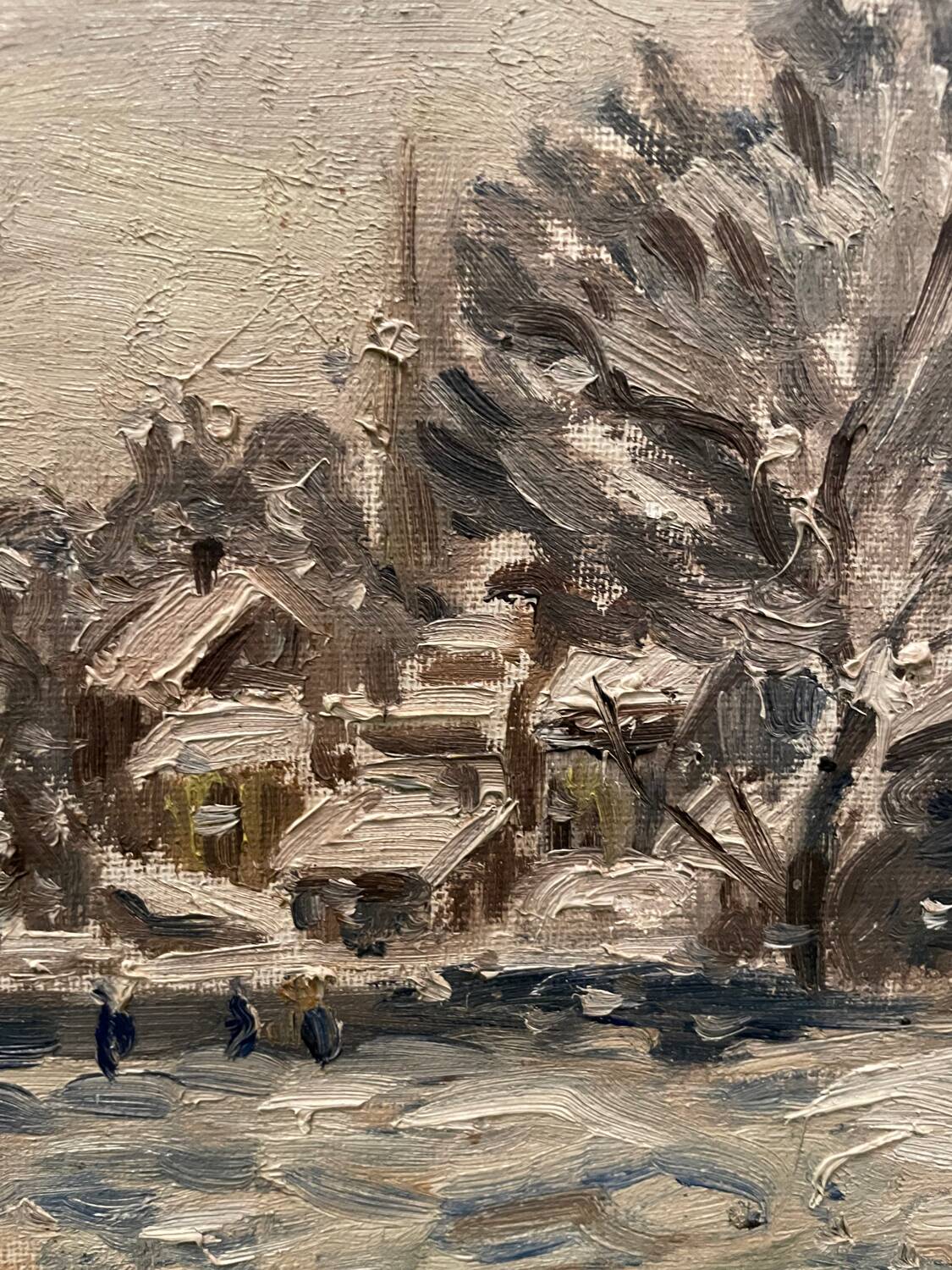 Animated snowy landscape from the early 20th century