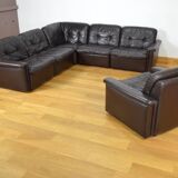 Modular vintage leather lounge from the 1970s/1980s