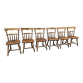 6 Windsor chairs restaurant Western style tavern vintage 1980s