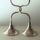 Vintage Pair of Crystal Silver Wedding Anniversary Champagne Flutes