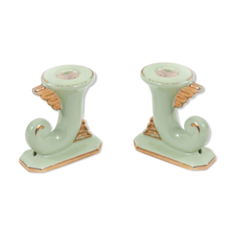 Pair of art deco candlesticks