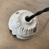 Old vintage holophane glass suspension