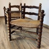 2 mulched armchairs in turned wood