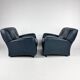 Set of 2 Italian Blue Leather Fatboy Armchairs by Molinari, 1980s