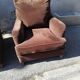 Pair of armchairs year 50 chocolate velvet