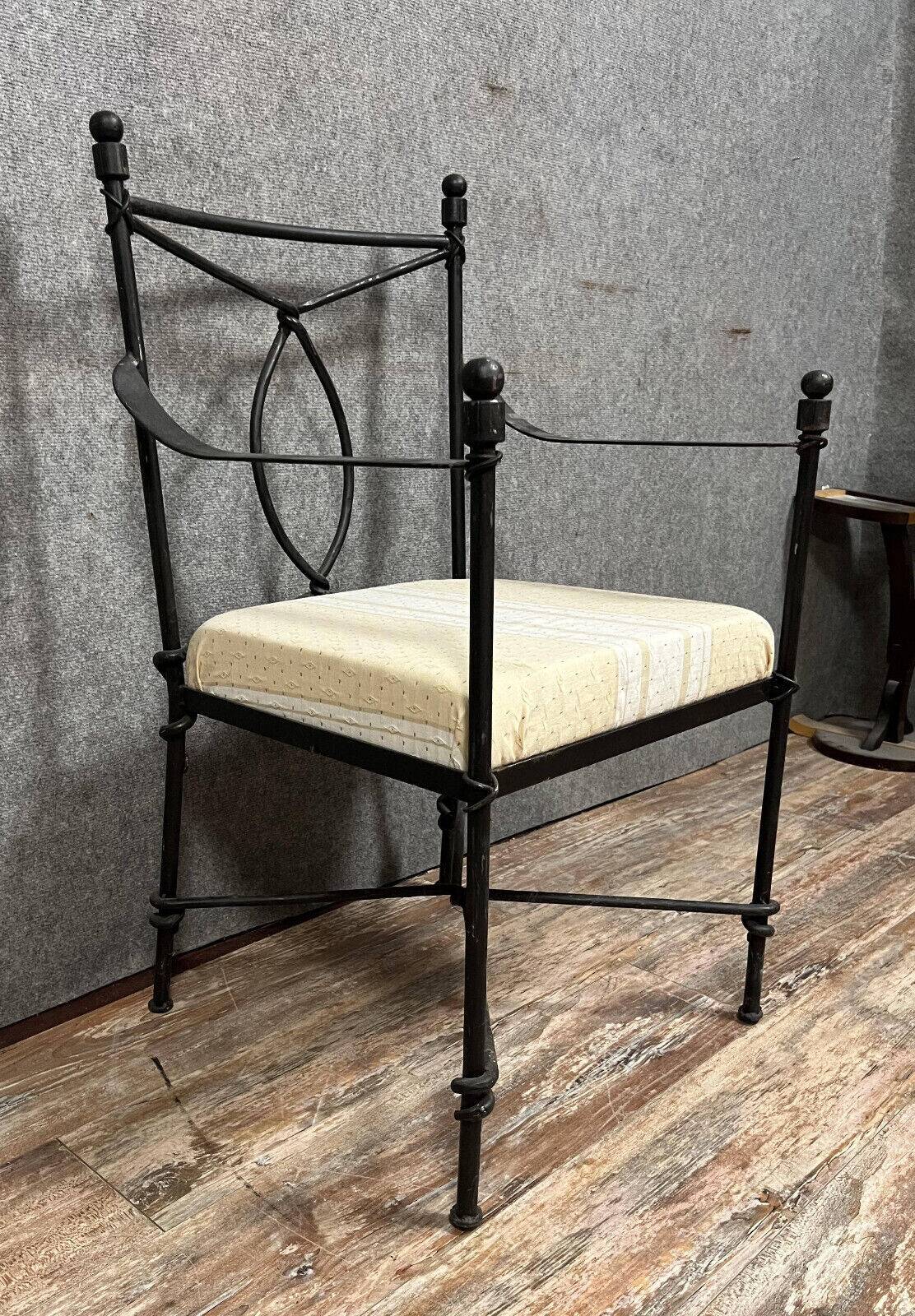 Pair of vintage iron garden armchairs circa 1980