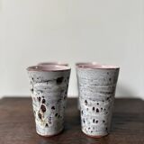 Set of 4 ceramic orangeade cups from the 70s