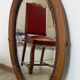 Miroir ovale bois vintage