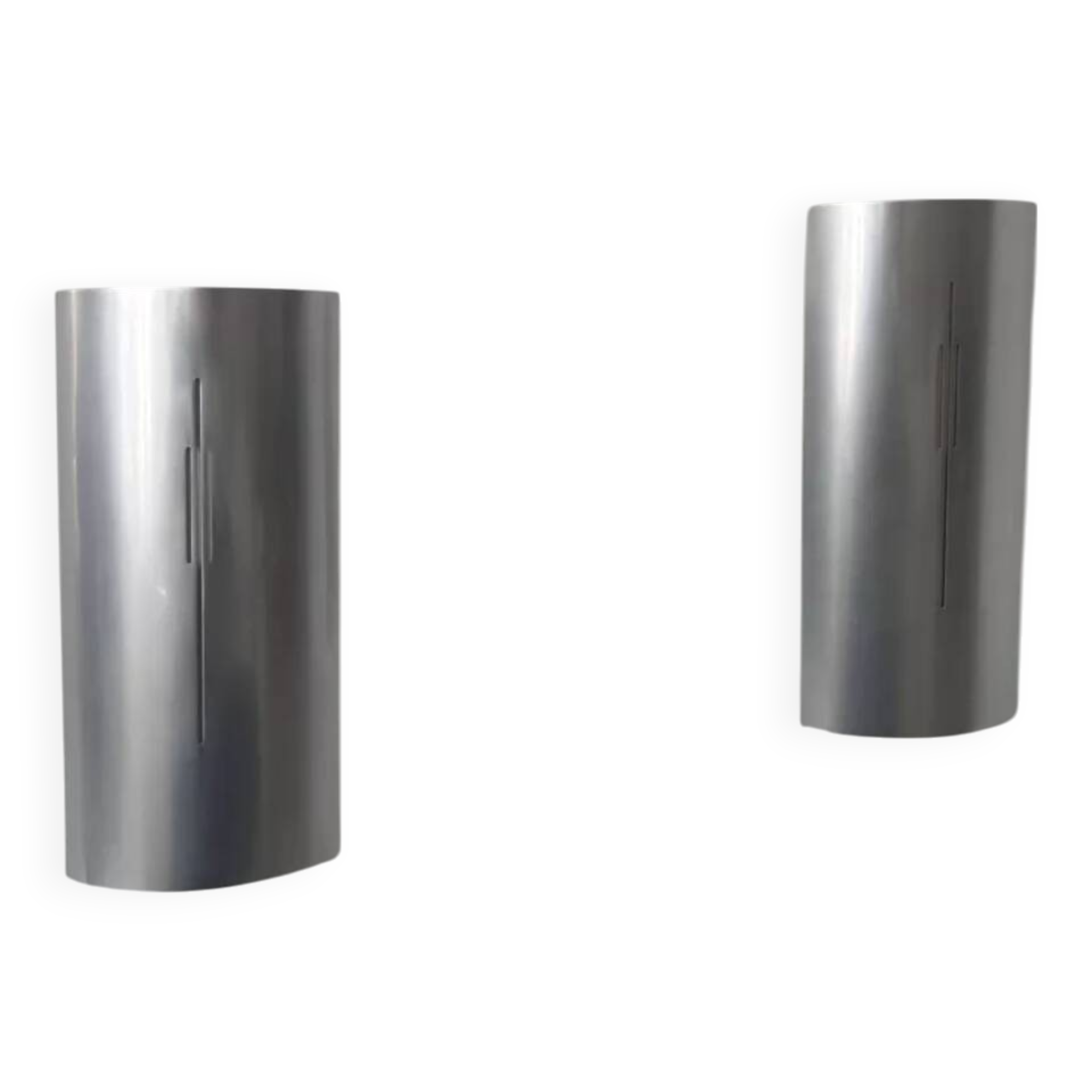 Pair of vintage wall lights, chromed metal, France 1970