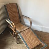 Chaise longue rotin