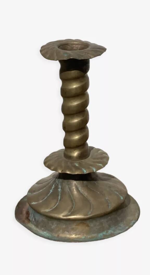 Berber candle holder in gilded brass