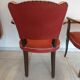 pair of red bridge armchairs