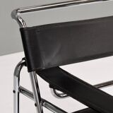 Wassily chair by Marcel Breuer in black leather 1970