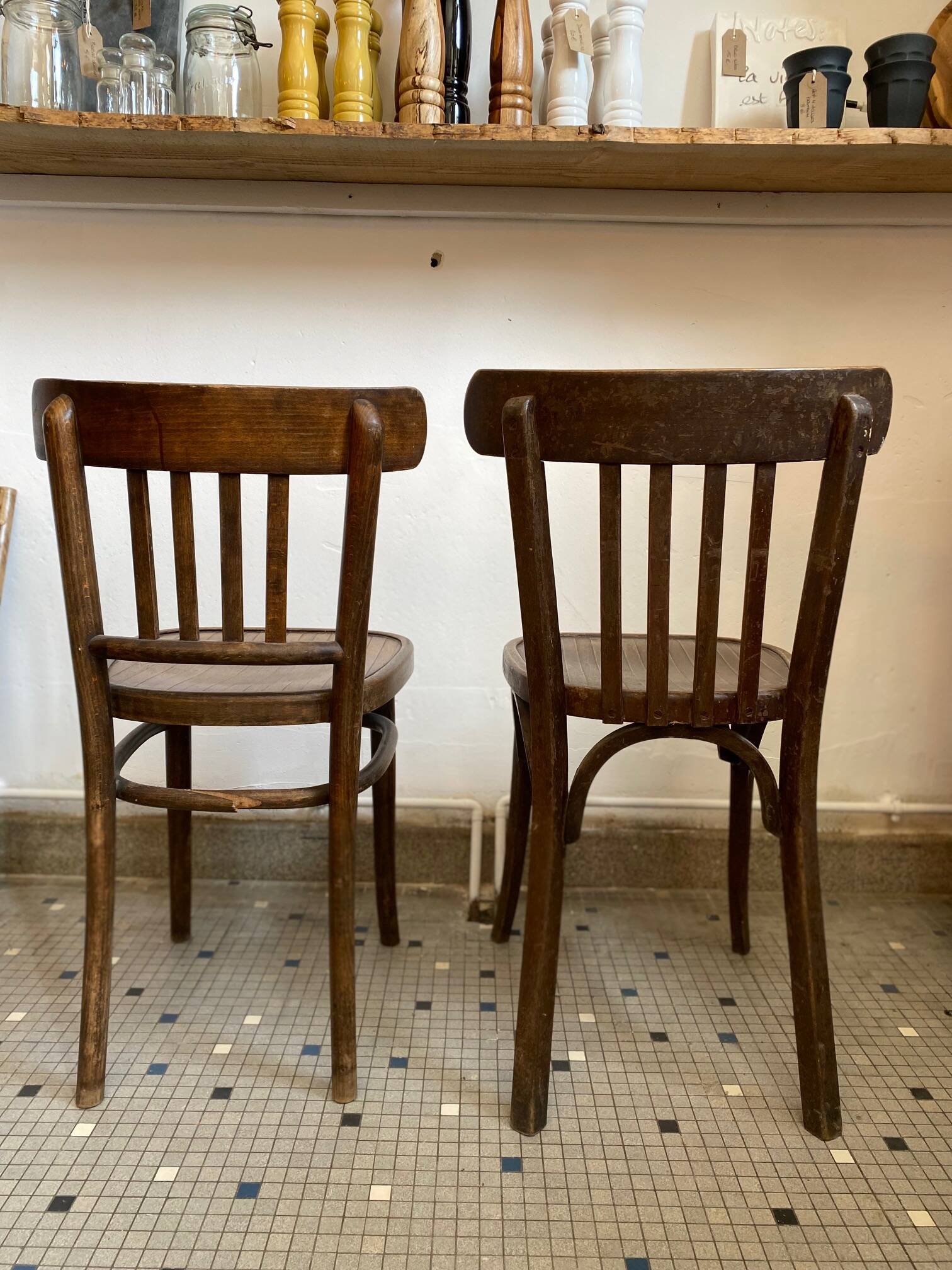 Set of two bistro chairs