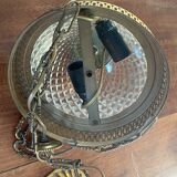Suspension brass basket and glass vintage diamond tip
