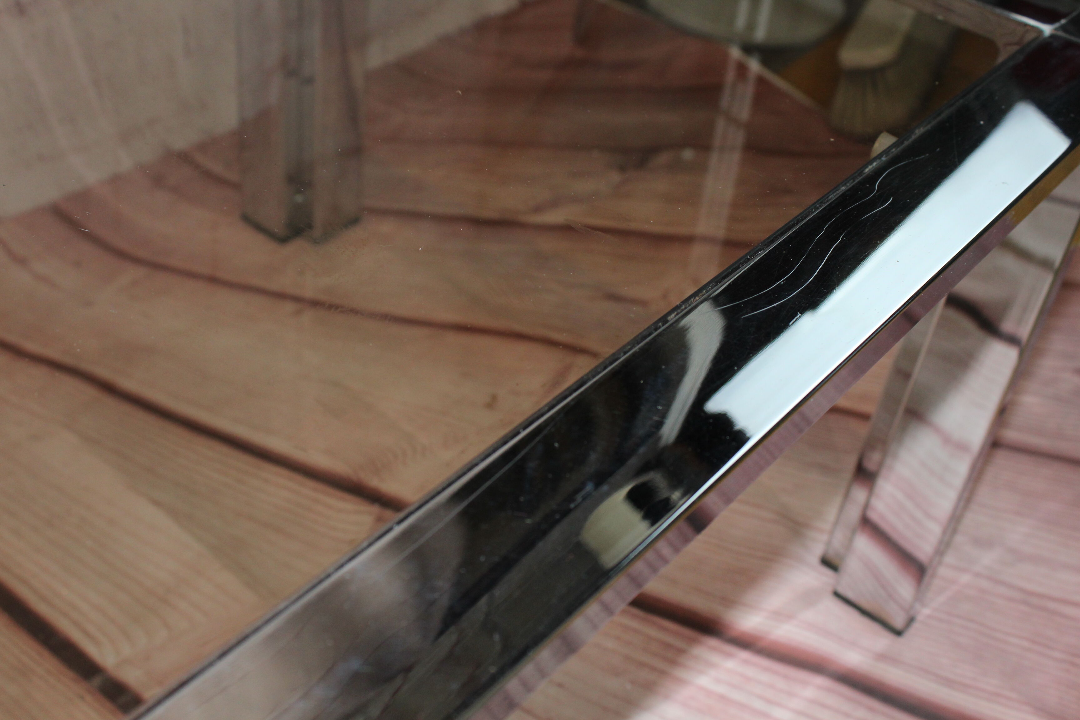 OLD VINTAGE CHROME COFFEE TABLE