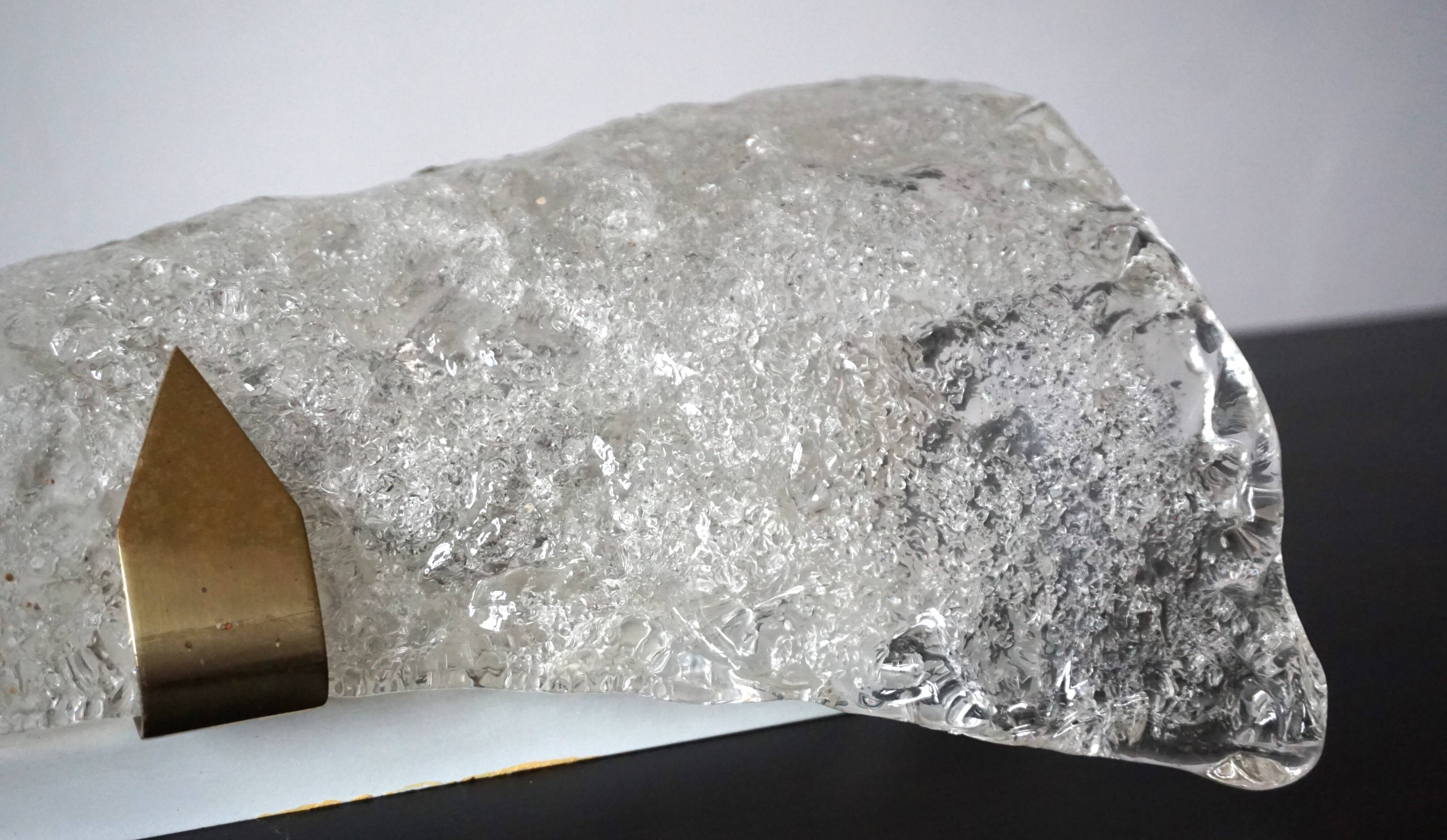 Hillebrand Murano ice glass wall lamp by Egon Hillebrand, 1960