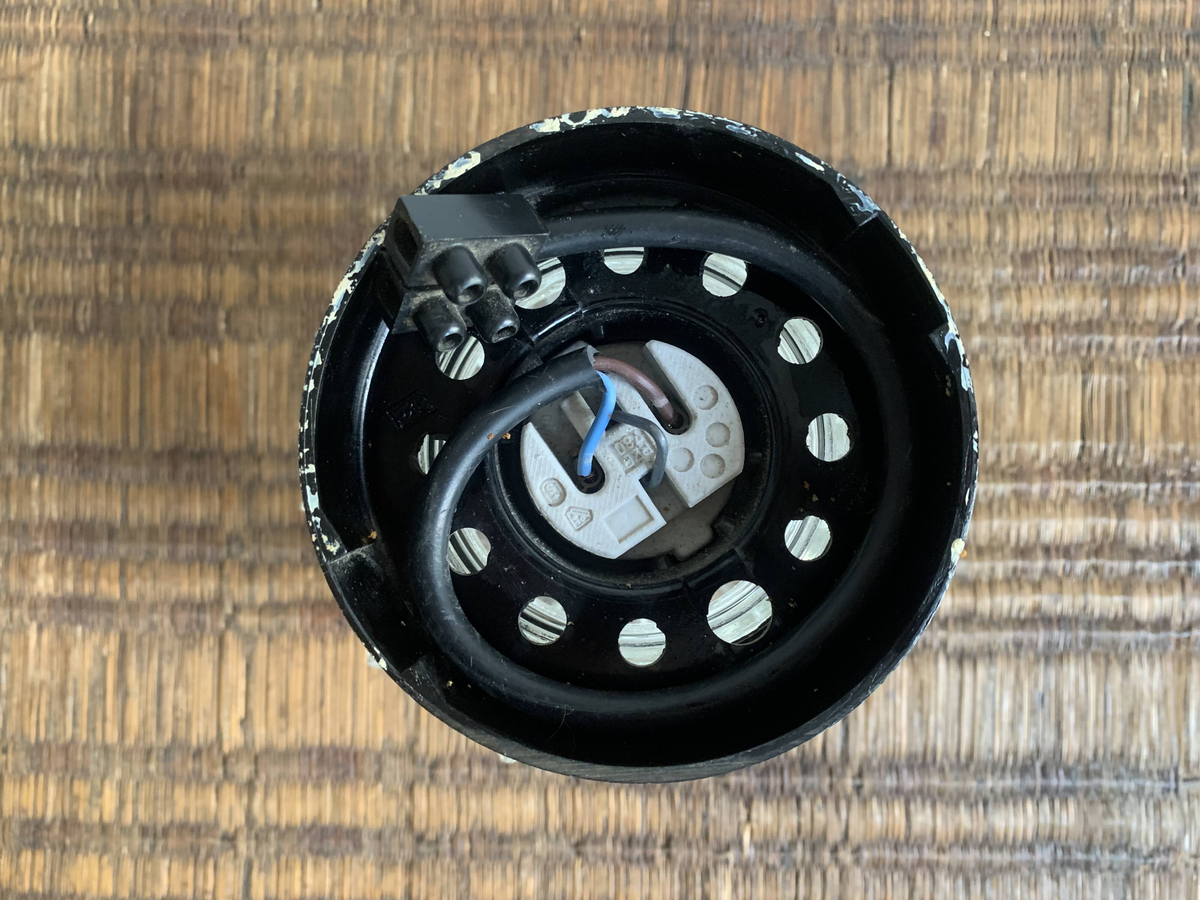 Diamond-point molded glass ceiling light, 1960