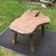 Brutalist vintage coffee table with 4 feet in oak