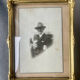 Antique  Frame gilded wood measurements 22 cm x 17  cm Convex Glass
