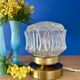 Vintage globe table lamp in moulded glass