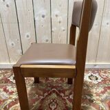 Série de 6 chaises dans le goût de Regain assises cuir