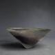 Antonio Lampecco shuttle vase, glazed grey-green ceramic, signed.