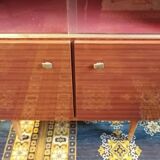 Vintage display cabinet in mahogany veneer