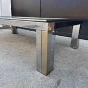 1970s smoked glass chrome coffee table