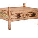 Old Burmese teak trade table original ecru patina
