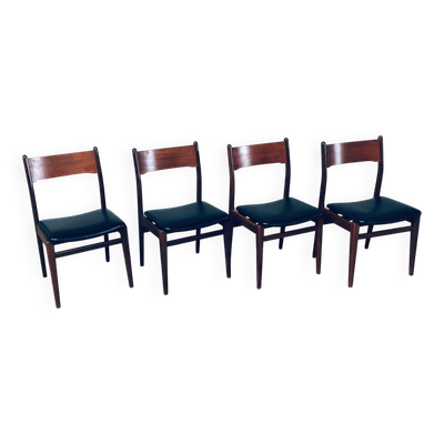 Mid-Century Scandinavian Modern Teak Dining Chairs, Set of 4