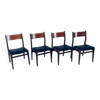Mid-Century Scandinavian Modern Teak Dining Chairs, Set of 4