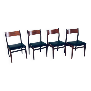 Mid-Century Scandinavian Modern Teak Dining Chairs, Set of 4