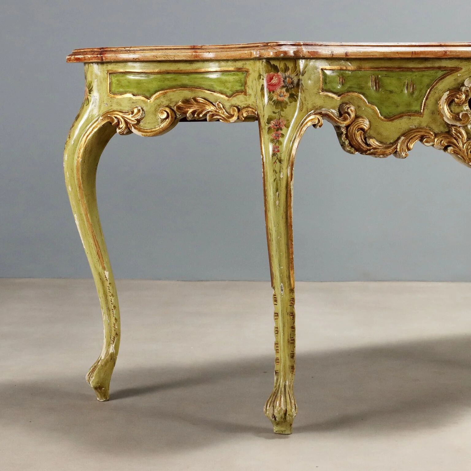 Antique Venetian console in baroque style, wood, Italy, 20th century.
