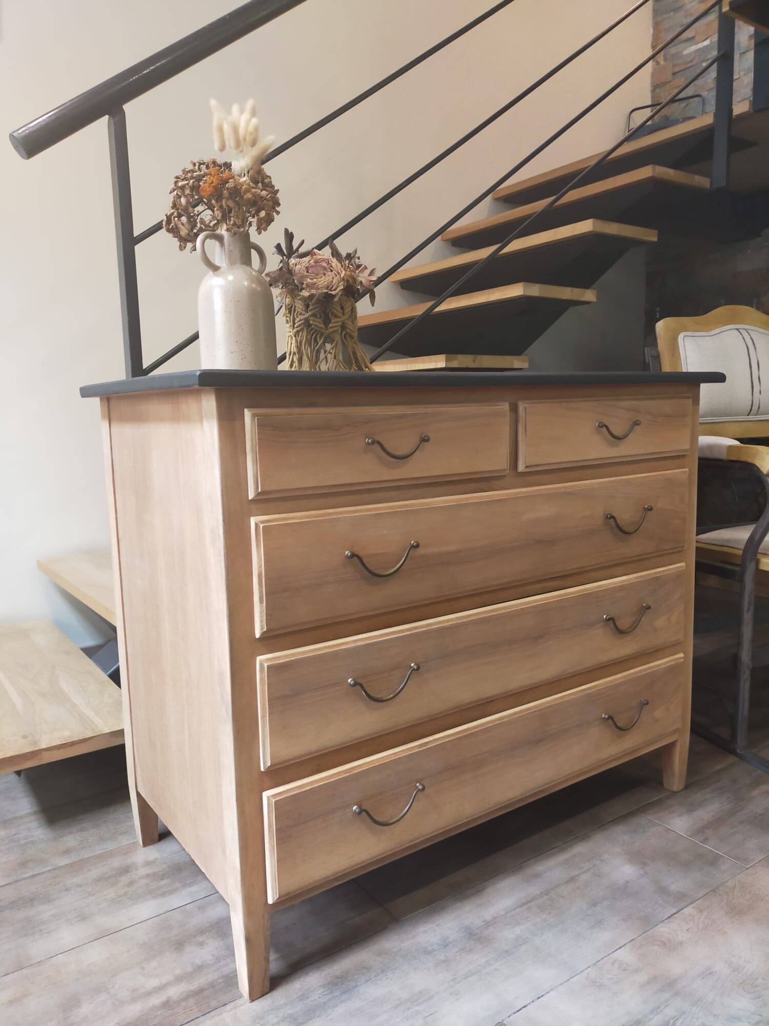 Renovated old wooden chest of drawers