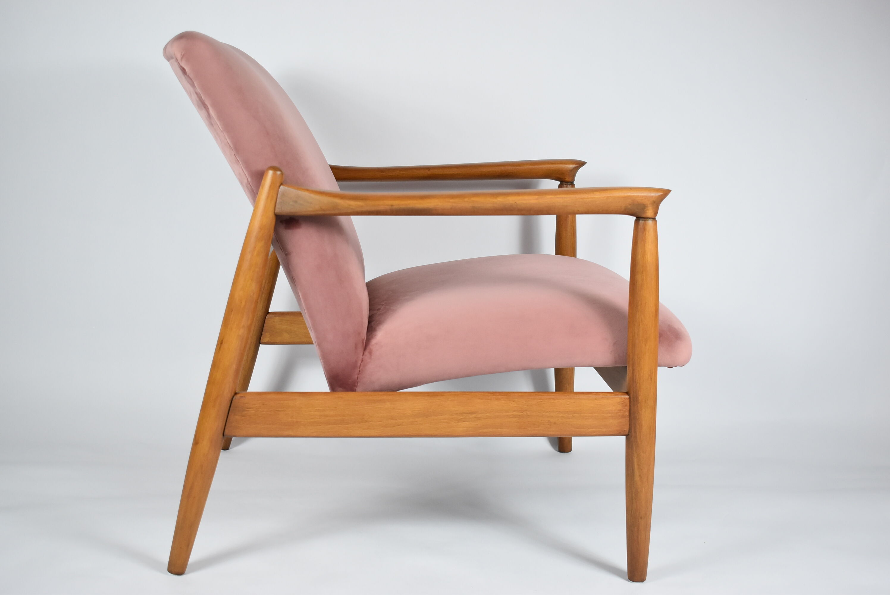 Original GFM-64 model, designer E.Homa, 1960s, upholstered, pink velvet