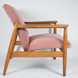 Original GFM-64 model, designer E.Homa, 1960s, upholstered, pink velvet