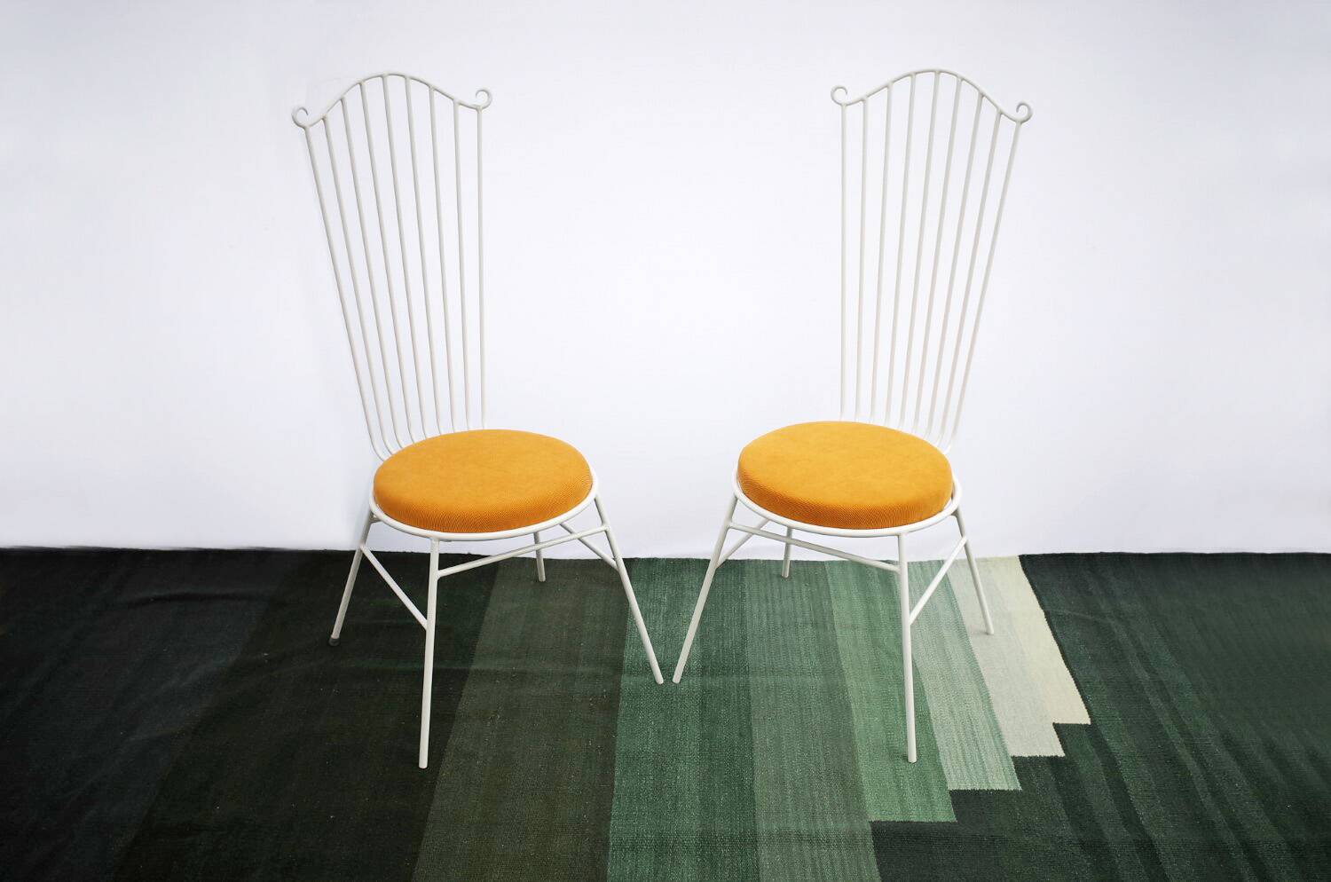 2 x Gartenstuhl vintage Metall blanc