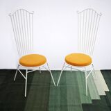 2 x Gartenstuhl vintage Metall blanc
