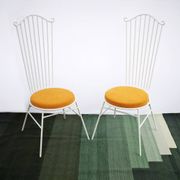 2 x Gartenstuhl vintage Metall blanc