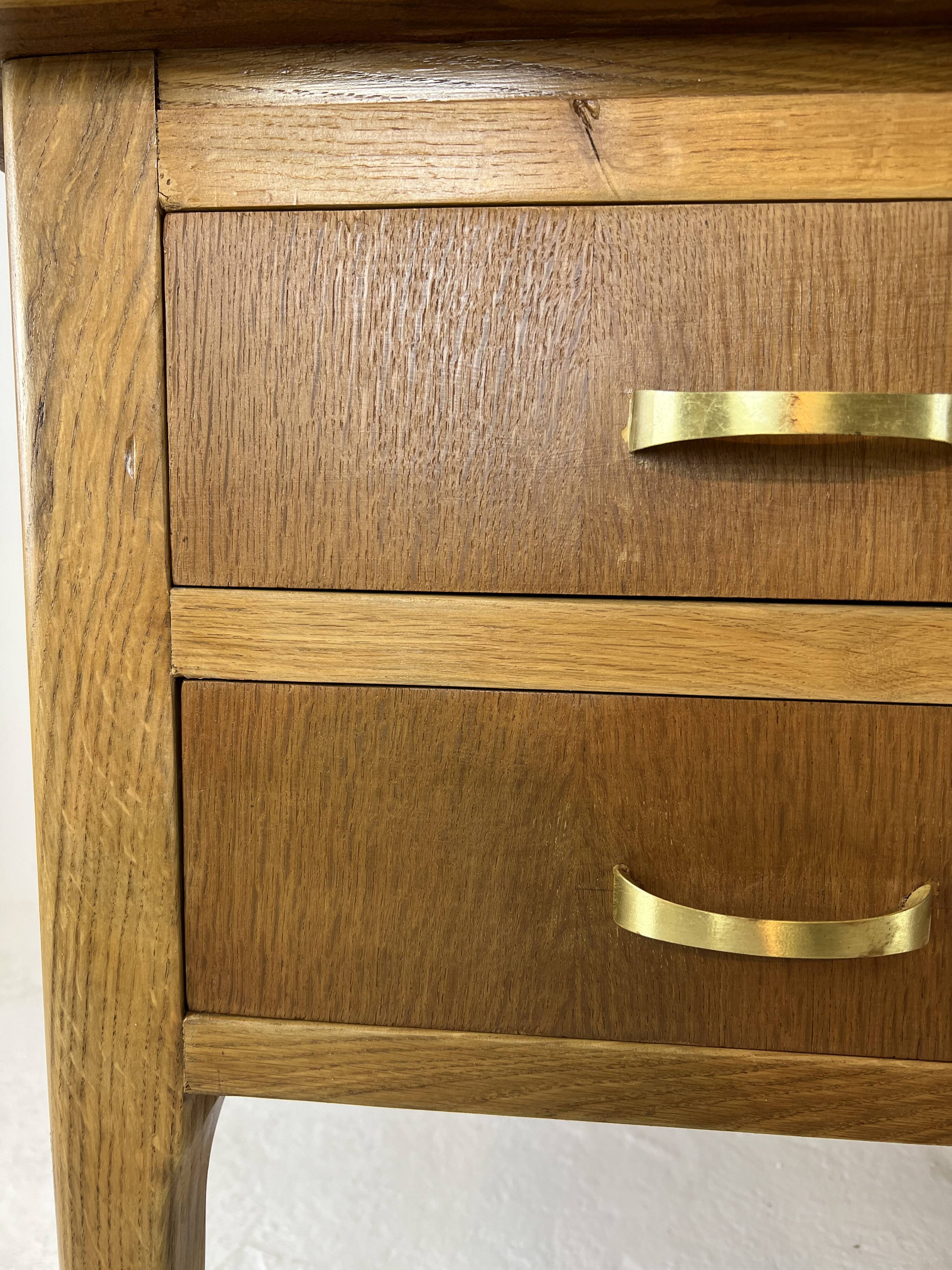 Two-sided oak desk, 50s
