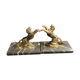 Pair of art deco marble and patinated regulated bookends