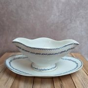 Large antique sauceboat Gien – Ironstone – Dreux model
