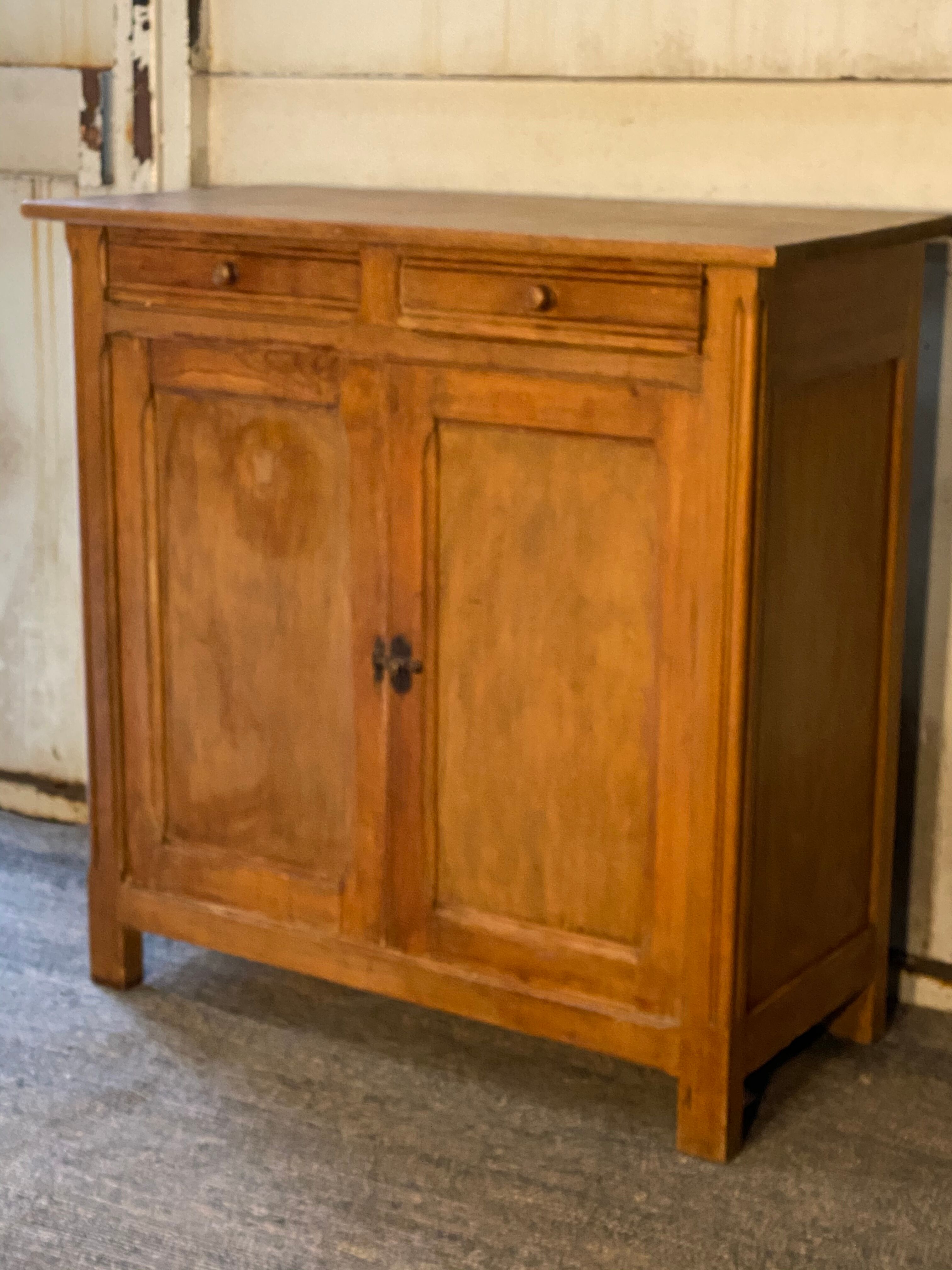 Old parisian raw wood side board