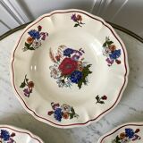 trio of hollow plates Sarreguemines model Agreste 60s
