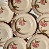 Pink Gien dessert plates