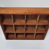 Vintage solid beech wood wall shelf