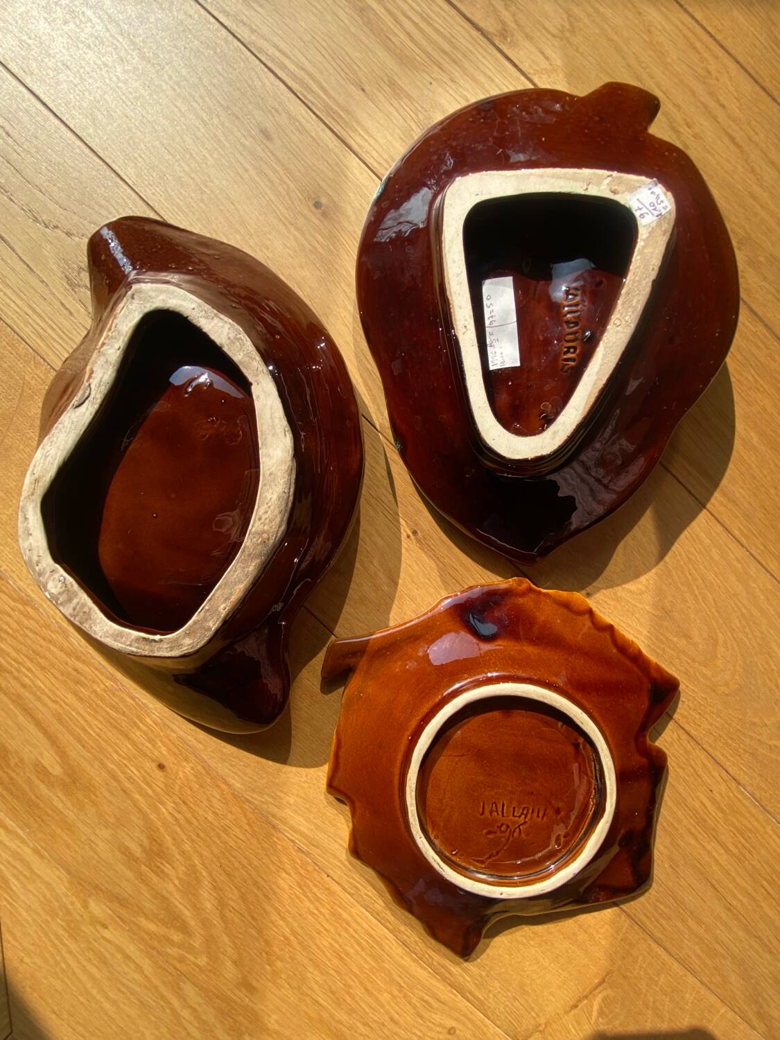 Set of 3 ceramic catchalls from Vallauris