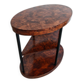 Art Deco side table with 3 levels, burr walnut, 1920s.