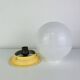 Art Deco opaline globe wall or ceiling light, yellow base